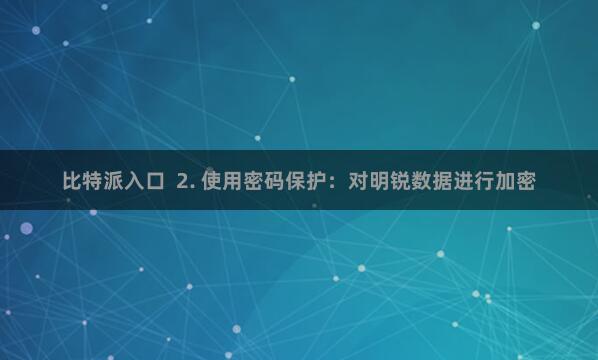 比特派入口 2. 使用密码保护:对明锐数据进行加密